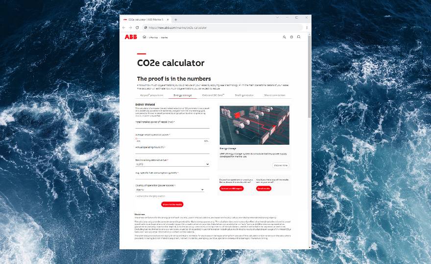 ABB introduces CO2e Calculator for enhanced transparency on emissions in vessel operations